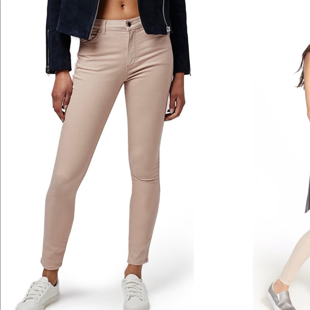 Topshop Moto Leigh ankle skinny jeans in stone